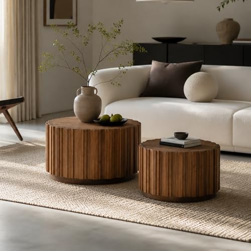 Nesting Round Coffee Table Set of 2