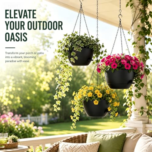 12 Inch Self Watering Hanging Planters (2 Count)