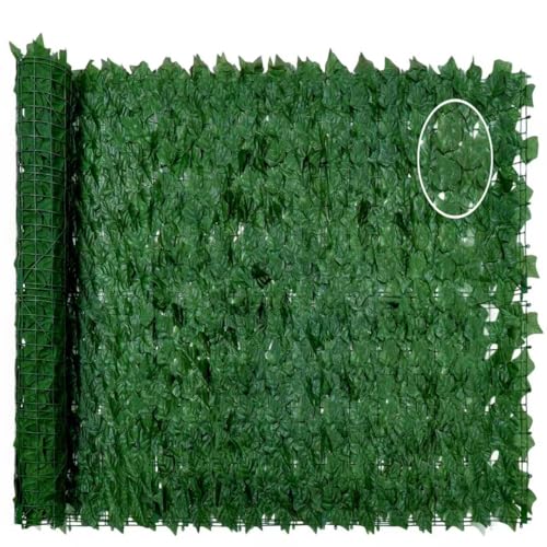 Faux Ivy Privacy Fence Screen Outdoor Expandable Artificial Greenery Roll Fake Hedge Wall Patio Green Plastic Leaf Plant Vine Grass Panels Gate Covering for Garden Yard Balcony (87 Sq Ft)