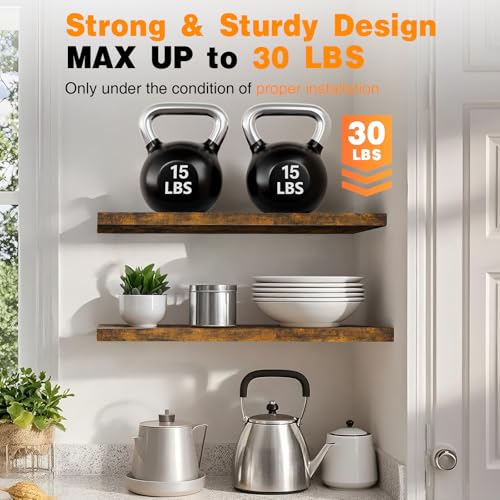 Rustic Brown Floating Shelves 47.2in