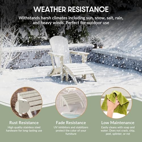 Outdoor Patio Adirondack Ottoman Foot Rest