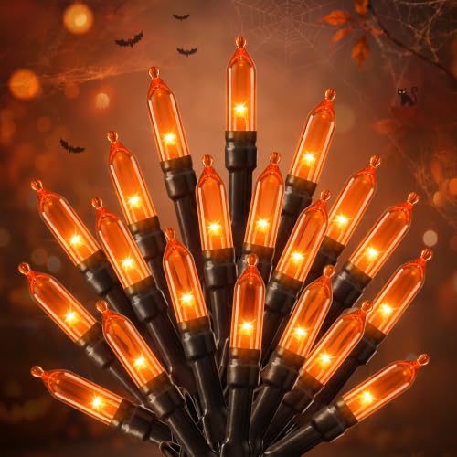 2Pack Orange Outdoor Halloween Lights