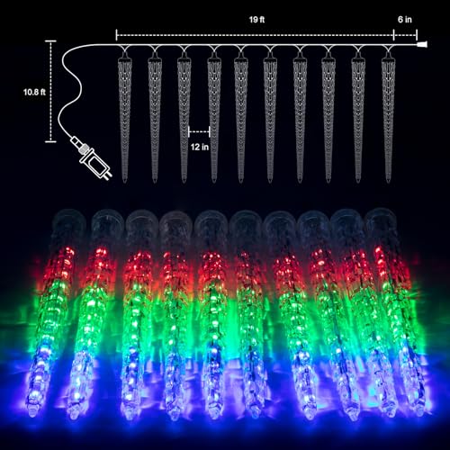 Christmas Icicle Lights Outdoor (20 Count)