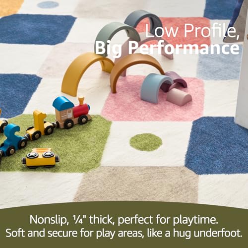 Round Kids Rug 5ft Washable Playroom Rug Colorful Nursery Play Mat (19.63 Sq Ft)