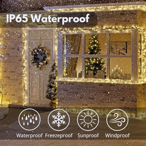 4pack 400LED Solar String Lights Outdoor Waterproof Warm White (132 Foot)