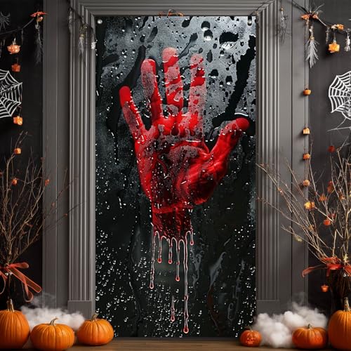 Door Cover Red 35x71 Inch Polyester