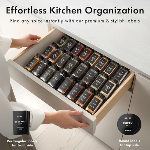 Glass Spice Jars with Label (36 Count)