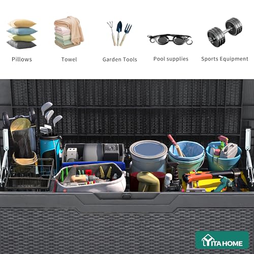 100 Gallon Large Resin Deck Box Outdoor Storage Boxes for Patio