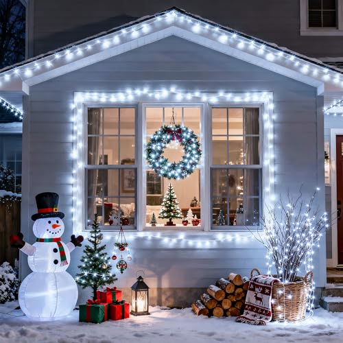 91.5ft Connectable 250 LED White Christmas Lights Indoor Outdoor (91.5 Foot)