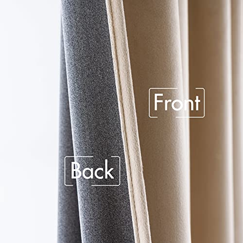 Camel Beige Velvet Pinch Pleat Blackout Curtains W52 X L84 Inches