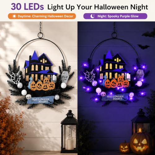 Halloween Wreath with Lights