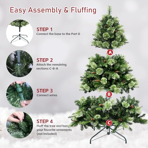 5ft Pre Lit Carolina Pine Christmas Tree