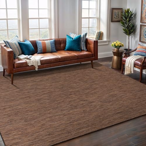 Washable Indoor Outdoor Rug 6x9 Weather Resistant Area Rugs Modern Solid for Porch Deck Balcony Backyard Patio Outside Carpet (54 Sq Ft)