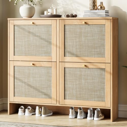 Modern Rattan Shoe Cabinet