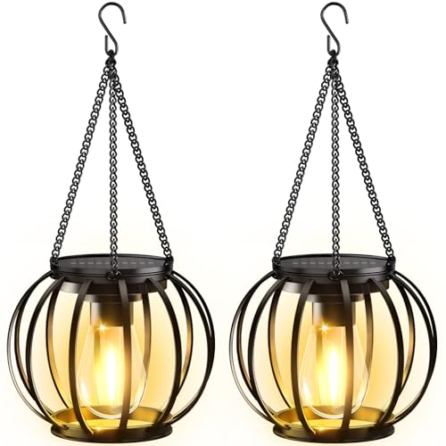 Solar Lanterns Outdoor Waterproof (2 Count)