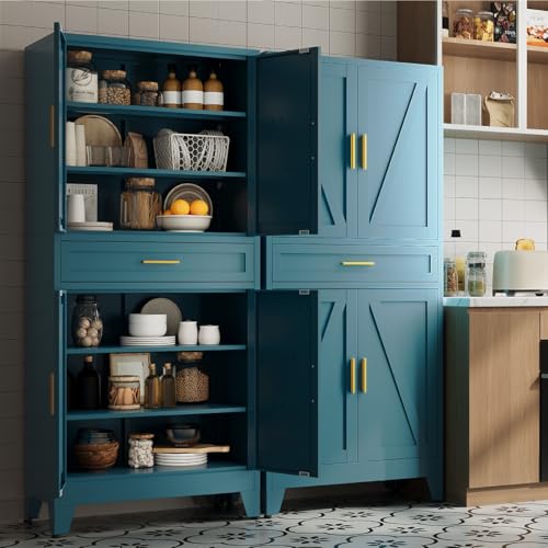 71 "Farmhouse Metal Filing Cabinet with a Drawer and 4 Adjustable Shelves