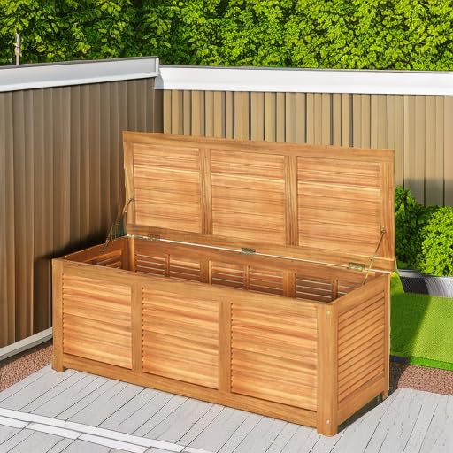 46 Gallon Acacia Wood Deck Box