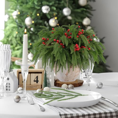 Christmas Norfolk Pine Picks Artificial Greenery Branches (100 Count)