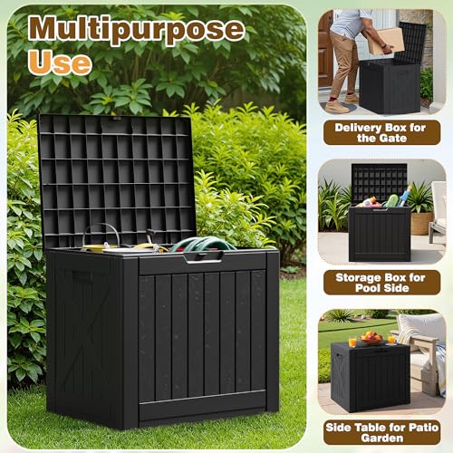 Resin Deck Box 40 Gallon Waterproof Outdoor Storage Box