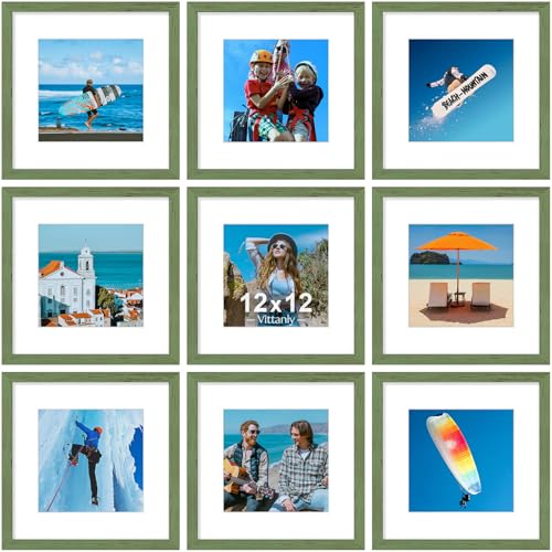 12x12 Picture Frames Set of 9 for Wall Mounting (9 Count)