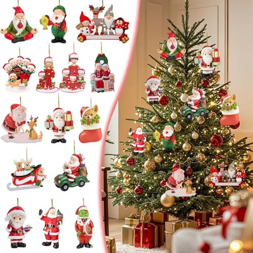 Santa Claus Christmas Hanging Ornaments Small Xmas Tree Decor 15 Pcs