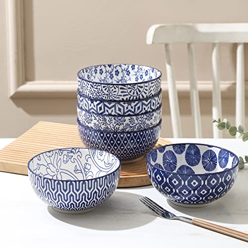 Ceramic Cereal Bowls Set of 6 (6 Count)