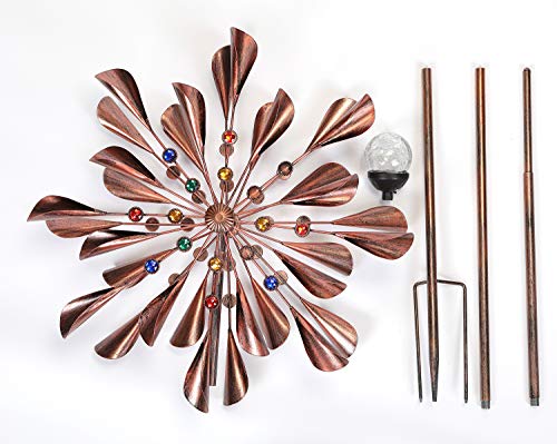 Large 79In Copper Kinetic Wind Spinner Multi
