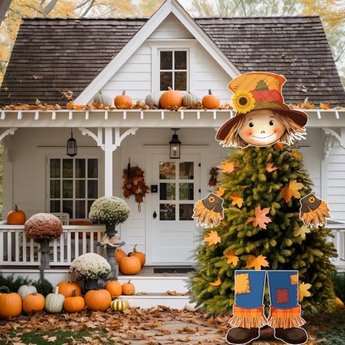 Fall Scarecrow Christmas Tree Topper Autumn Decoration
