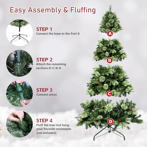 7.5ft Pre Lit Carolina Pine Christmas Tree