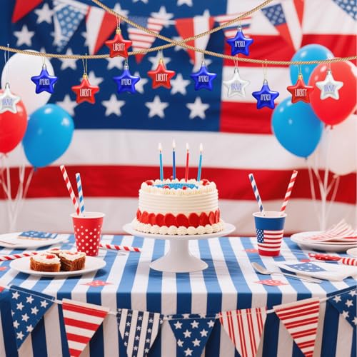 24 Pcs 4th of July Patriotic Tree Ornaments (10 Count)