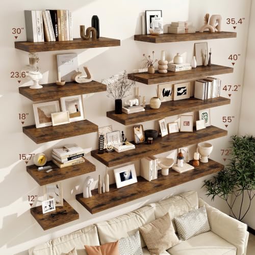 12 Inch Deep Floating Shelves 36” Set of 2 (2 Count)