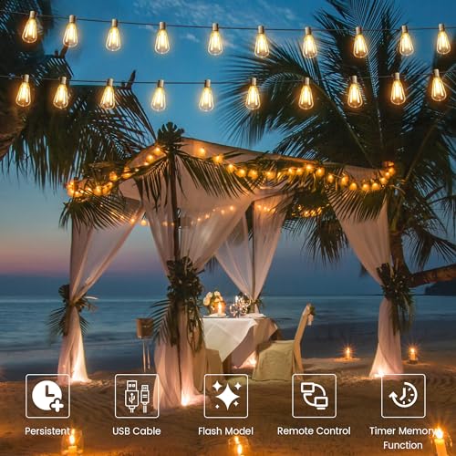 35FT Solar Globe String Lights Outdoor (30 Foot)