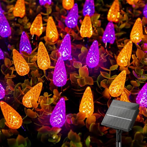 Orange Purple Solar Operated C6 Halloween Outdoor Lights