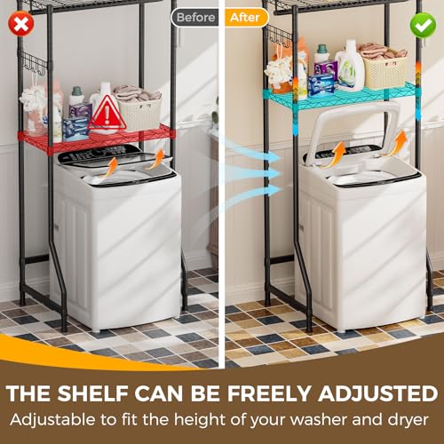Laundry Organizer Shelves Over the Washer and Dryer Storage Shelf