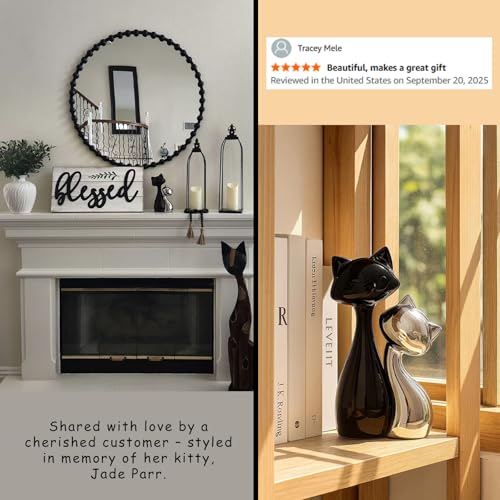 Ceramic Cat Statue Set of 2 (2 Count)