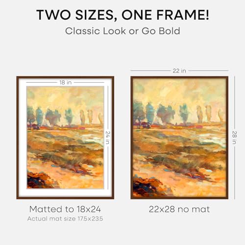 22x28 Brown Oak Poster Frame