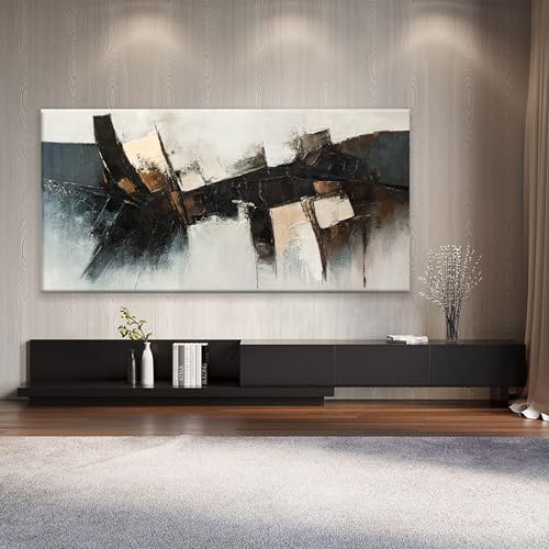 Large Abstract Wall Art For Living Room Prints Artwork Abstract Canvas Art Wall Decor Black Wall Art Modern Painting Print Picture For Hotel Office Home Artwork 29x58 Inch