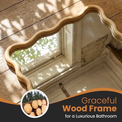 Wavy Wood Full Length Mirror