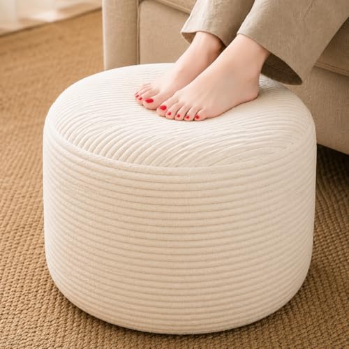 Round Pouf Ottoman Foot Rest 20 X 15
