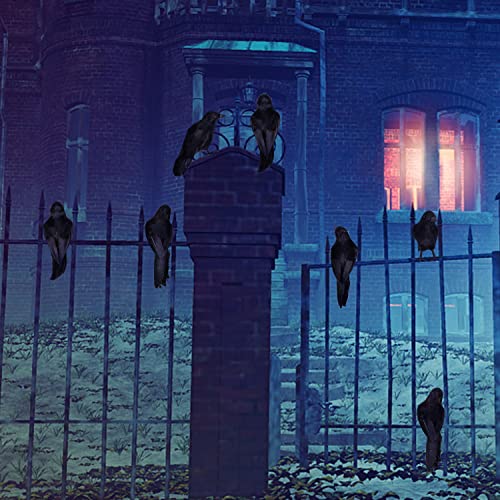 12 Pack Halloween Black Feathered Crows (12 Count)