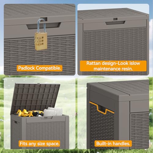 31 Gallon Outdoor Storage Box Waterproof Deck Box for Patio