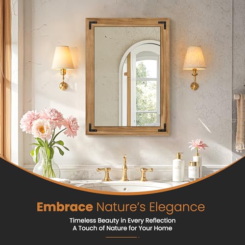 Wood Framed Bathroom Vanity Mirror for Wall