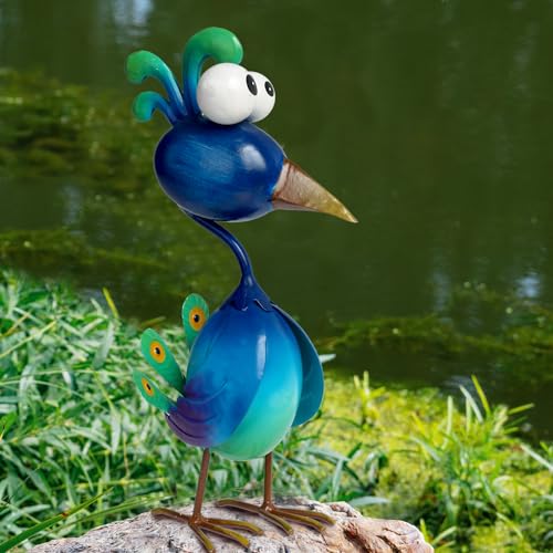 Peacock Decor Metal Yard Art Outdoor Statues Lawn Decorations Outside Garden Peacocks Decoration for Home