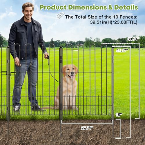 10 Panels Garden Fence with Gate (10 Count)