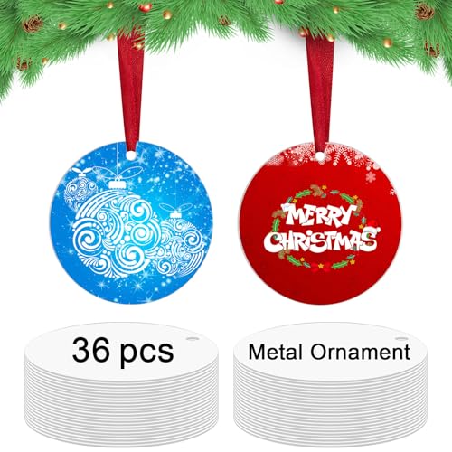 36 pcs Metal Sublimation Ornament Blanks (36 Count)