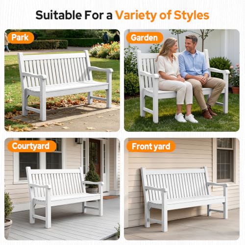 2 Person Outdoor Bench with 700 Lbs Weight Capacity