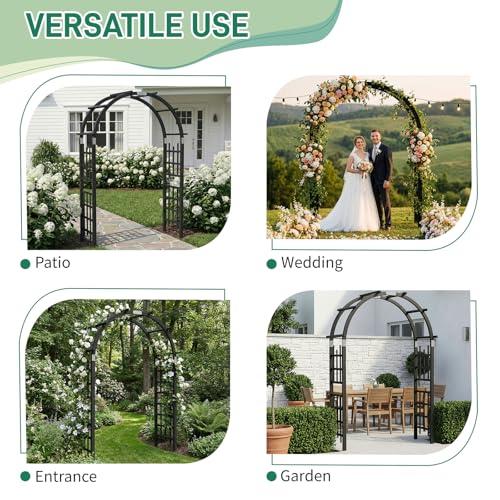 7Ft Black Wooden Arbor Arch