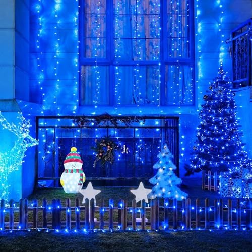 Blue Christmas Lights Outdoor Waterproof (600 Count)
