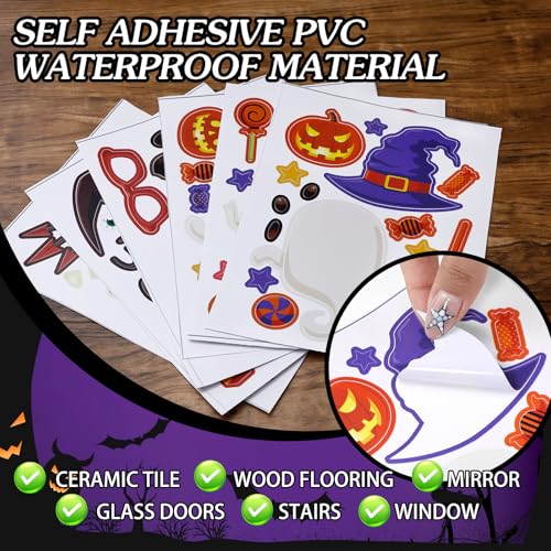 6 Sheet Halloween Stickers Clings Cute Ghost Decals Decor for Kids (6 Count)