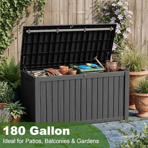 180 Gallon Deck Boxes Outdoor Waterproof